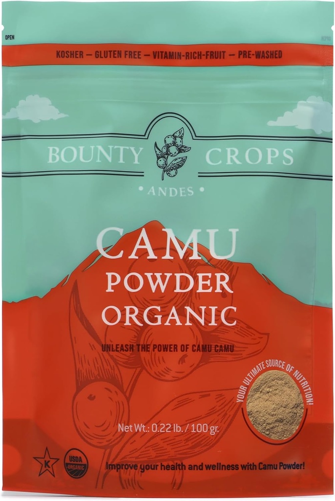 Organic Camu Camu Powder (3,5 oz, 100 gr), High Vitamin C, Non- GMO, Gluten- Free Superfood