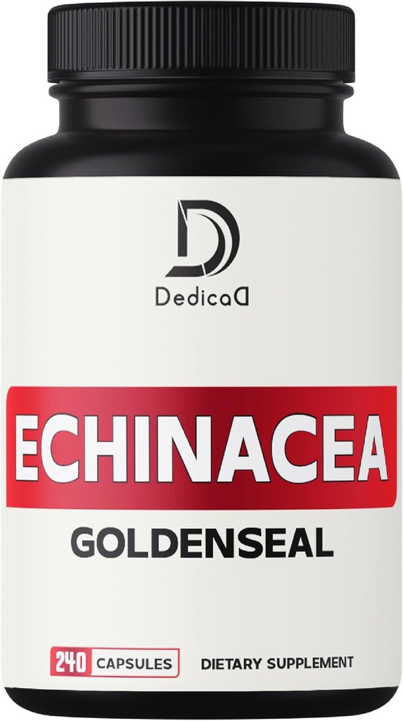 1000mg Echinacea Goldenseal Capsules - 240 tællinger af 4 måneders forsyning - Support Immunsystem, Well- Being & Ovious Health
