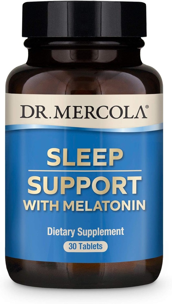 Dr. Mercola Melatonin Sleep Support, 30 Servere (30 tabletter) Non GMO, Soy Free, Gluten Free