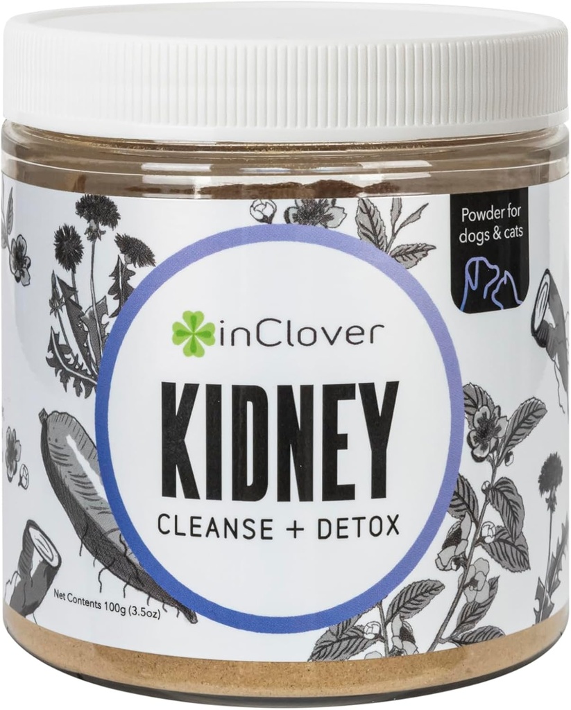 InClover Nyre - Bstige og urinvejstilskud til hunde og katte - med Resveratrol (Fundet i tranebær), L- Carnitin & D- Mannose - Understøtter en sund urinveje og optimal renal funktion