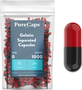 PureCaps USA - Tomme Gelatine kapsler Størrelse 0; 124; 1.000 Separated Pills