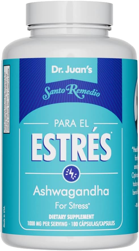 Santo Remedio Ashwagandha, Stress Support, Kosttilskud, 1000 mg per servering, 180 kapsler, Ingen kunstige Artificielle Artikker, Ingen kunstige Farver, Sukker & Natriumfri, Vegetar