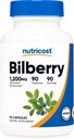 Nutricost Bilberry Kapsler 1200mg Ækvivalent (90 Vegetariske Kapsler) - Gluten Free and Non- GMO
