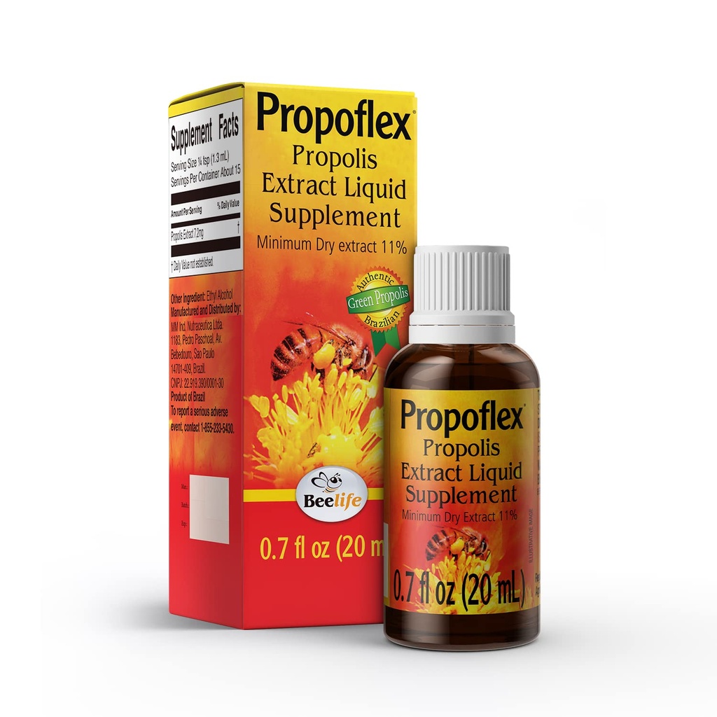 Beelife Brasiliansk Green Propolis Extract 124; 11% Dry Extract, Bee Propolis Tincture, High Artepillin- C Nivels - Natural & Kosher, Antioxidant Б124; Rig tillæg for sundhed, Wellness- Propolis Drops, 20ml