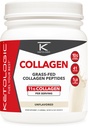 Ketologisk grass Fed Collagen Hydrolysat Powder (Unflavored) (1 LB) - 41 Servering, 11 G Collagen Per Servering, 10 G Protein Per Servering - Grassefed Collagen Peptider