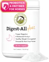 Wholistic Pet Organics Digestall- Plus: Horse Probiotika Powder - 1 Lb - Equine Probiotika og Prebiotika med fordøjelsesenzymer - Equine Digestive Kosttilskud til Gas, Forstoppelse og Gut Sundhed
