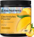 KEY NUTRIENSER Multivitamin Electrolytes Powder No Sugar - Tropical Peach Mango Electrolyte Powder - Endurance & Energy Supplement - Hydration Powder - Ingen kalorier - 90 Servering - Made in USA