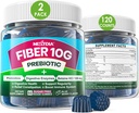 Fiber Gummies for voksne, Sugar Free 10g Prebiotic Fiber tillæg med fordøjelsesenzymer, Probiotika & 100mg betain for fordøjelse & Gut Sundhed og Regulere tarmbevægelse, Vegan, Gelatine Free, 120ct