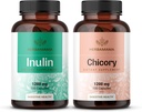 HERBAMAMA Inulin and Chicory Kit - Bundle of 1200 mg Inulin Fiber & 1200 mg Chicory Root Capsules - Vegan, Non- GMO, Gelatinl- Free - 2 Pack