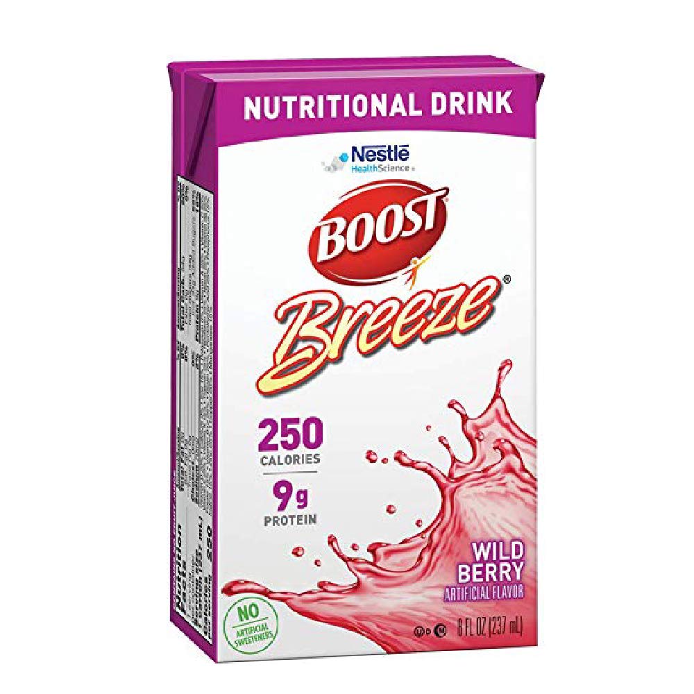Boost Breeze Nutritional Drink, Wild Berry Box, 8 Fl Oz (pakke med 27)