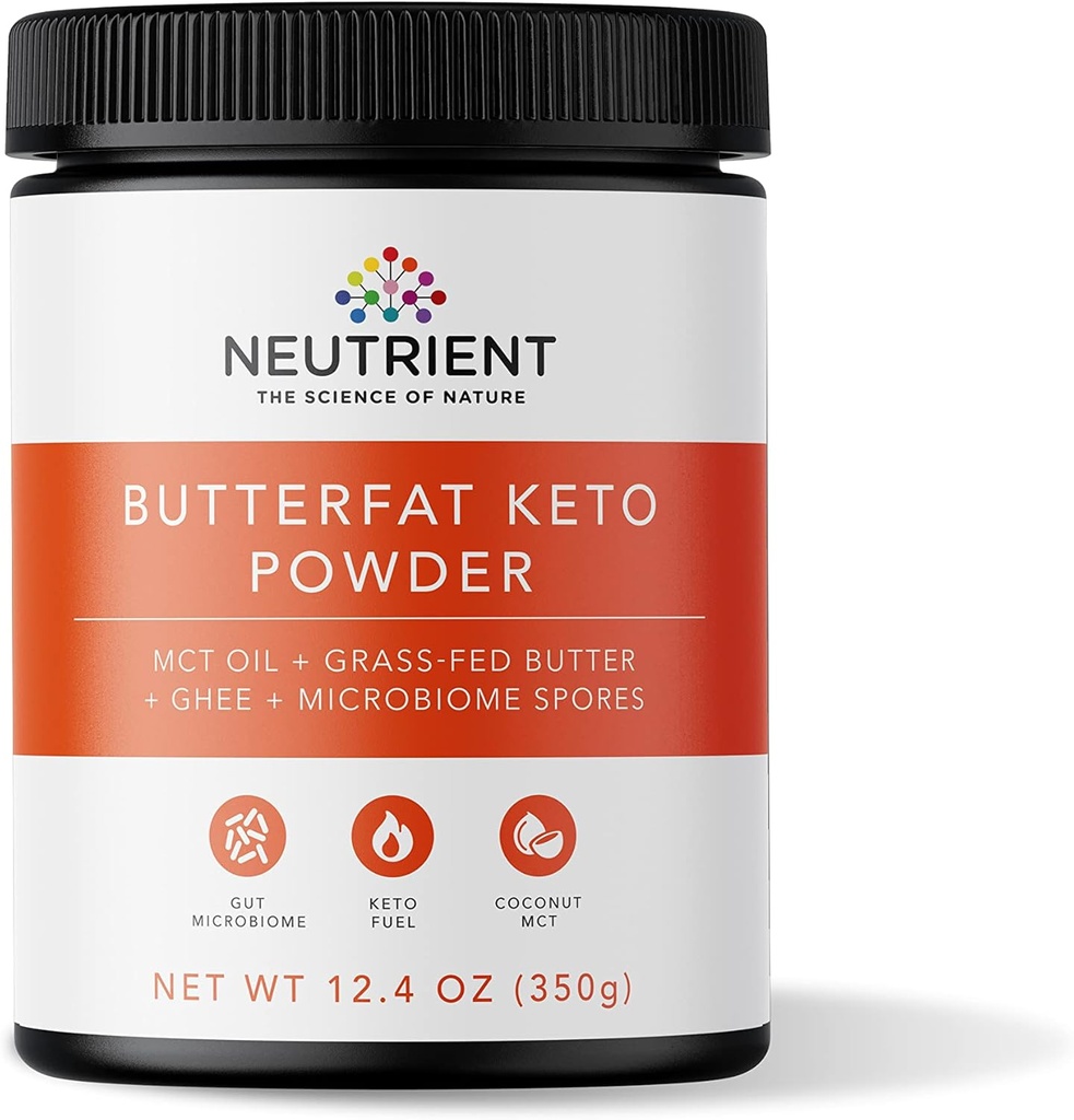 Neutrient Keto MCT Oil Powder # 124; med kokos souced MCT Oil & Ghee med grass Fed Butter # 124; lækker morgen Keto Coffee Creamer til Ketosis Support # 124; Brændstof til krop & hjerne