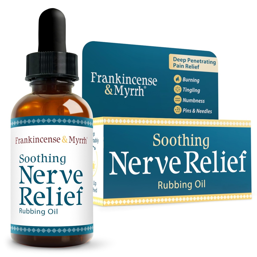 Frankincense & Myrra Lindrende nerve Relief Rubbing Oil, neuropati smerte Relief for hænder og fødder - med menthol og Frankincense essentielle olier, 2 Fl. Oz. Maksimal styrke for fod