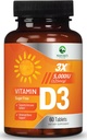 Vitamin D3 5000iu (125 mcg) immunforsvar - høj potens D-vitamin Kosttilskud til ben, tænder, muskel - Nature 's VIT D, Vegan, Gluten Free, Raspberry Flavor - 60 tyggetabletter