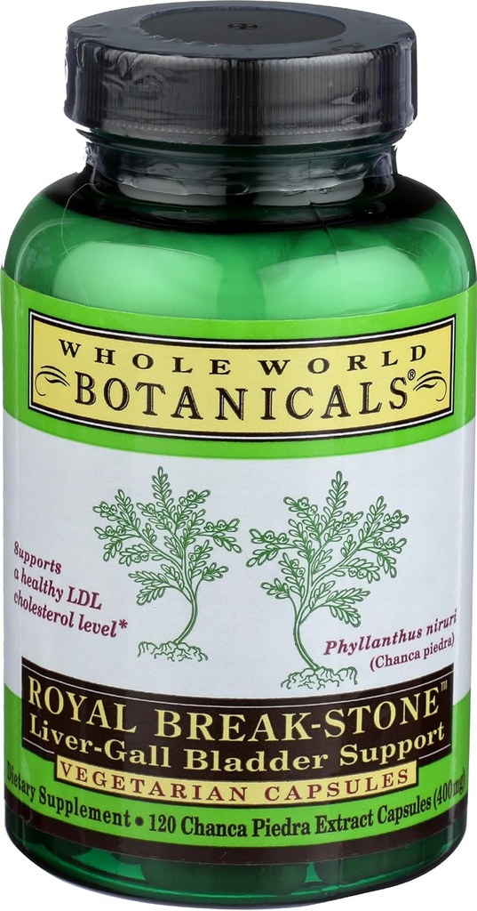 Hele verden Botanicals Royal Chanca Piedra (Break- Stone) Lever Gall Brege Support - 400 mg - 120 vegetariske kapsler