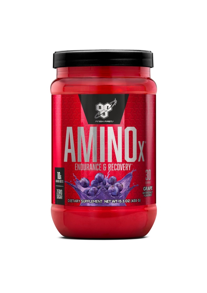 BSN Amino X Muscle Recovery & Endurance Powder med BCAA, 10 Bedste Aminosyrer, Keto Friendly, Koffein Free, Support Endurance, Zero Sugar, Grape, 30 portioner (Packaging May Vary)