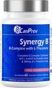 CanPrev Synergy B Kompleks med L- Theanine 60 kapsler 30- Day Supply - Promote Mental Afslapning, Forbedre energi, Kognitiv Klarhed og Support Body & Mind - Vegan, Non- GMO og Gluten- Free