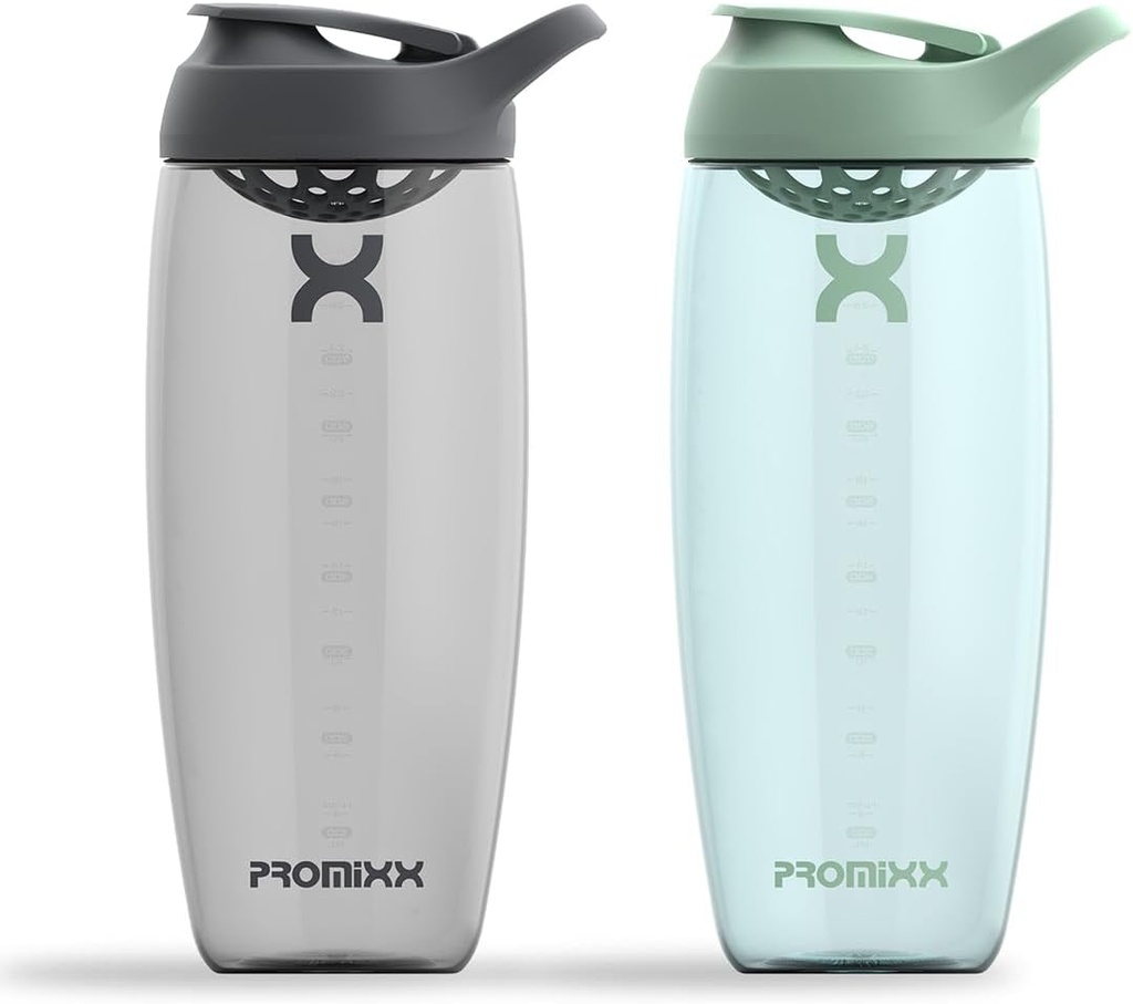 Promixx Pursuit Protein Shaker Flaske (32 oz) - Silent No- Ball Mixer, Leak- Proof Lid, BPA / BPS & Phthalate- Free ECOZEN - Easy- Clean Shaker Cup for Protein Shakes, Pre & Post- Workout Smoothies