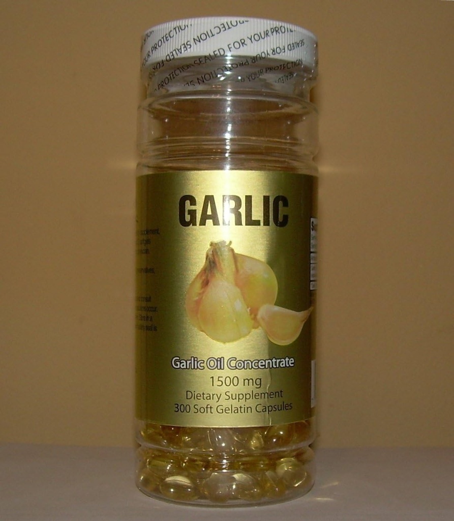 Hvidløg Oliekoncentrat 1500 MG, Cholesterol Free, 300 Soft Gelatine Kapsler