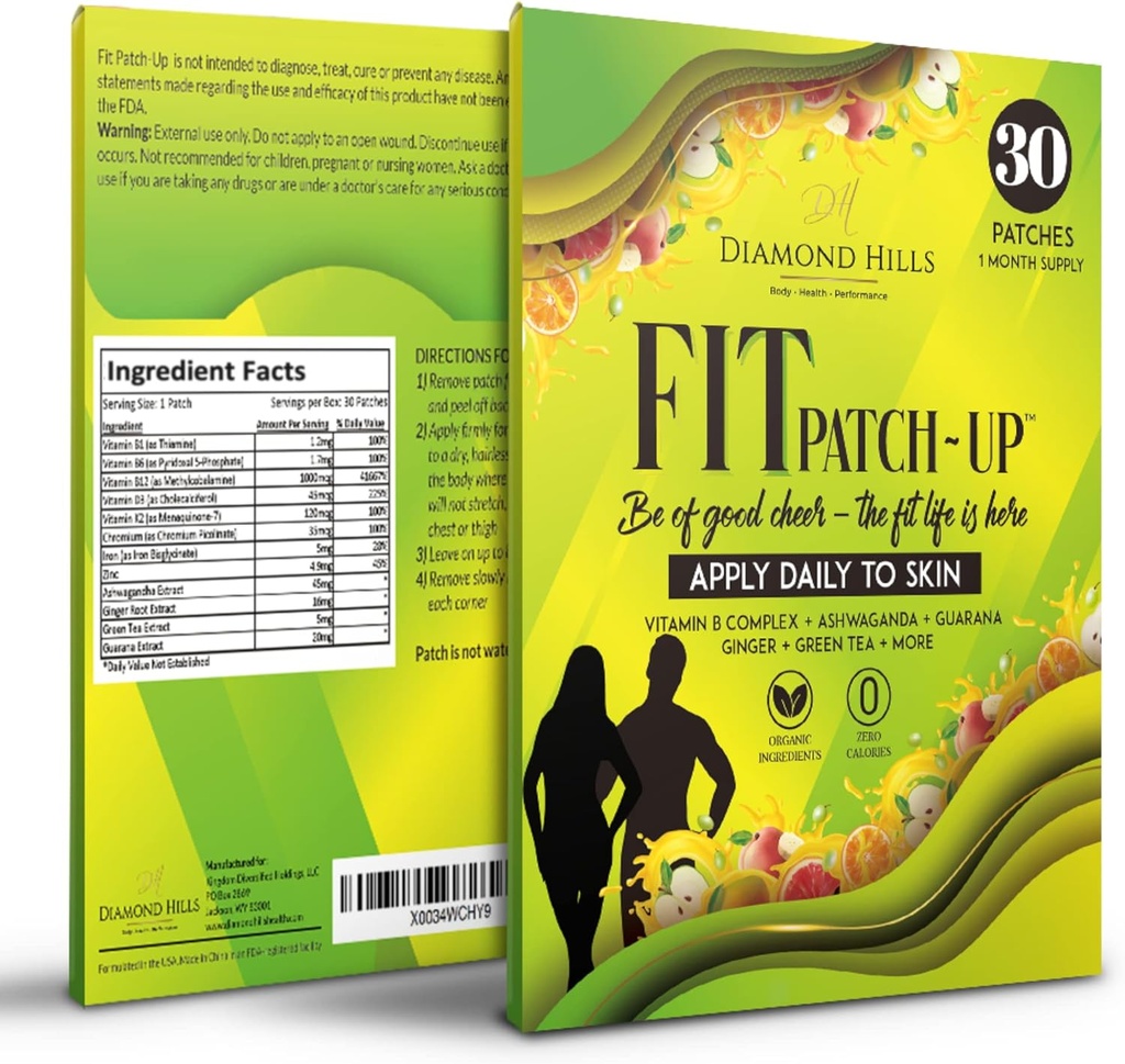 Diamond Hills Fit Patch- Up - 30ct Daily B12 Patches