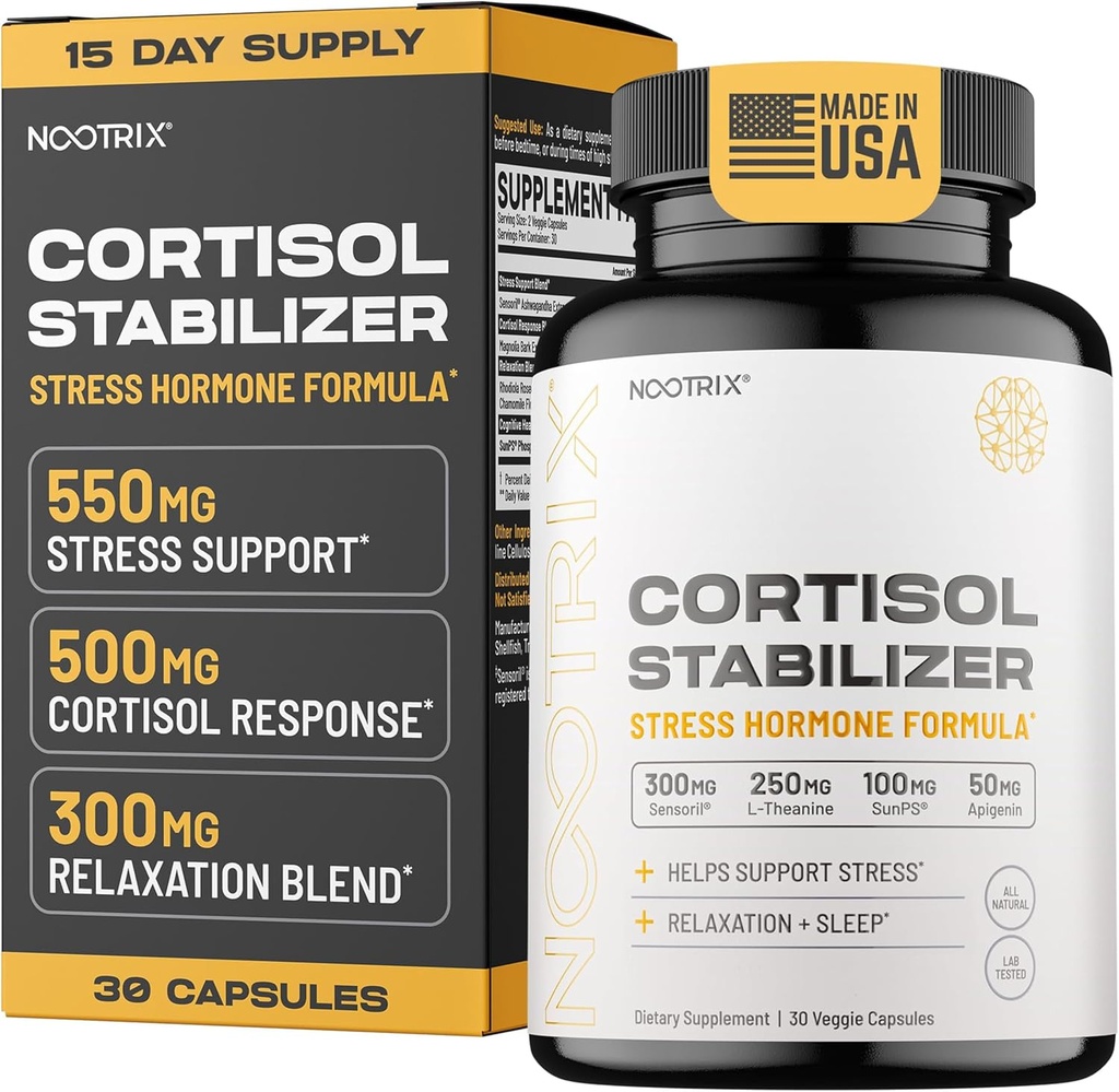 Nootrix Cortisol Manager & Stabilizer Support 124; Understøtter dyb søvn, afslapning, binyrebarksygdomme & Stress