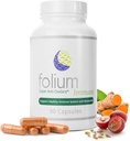 Folium immun Inflammatorisk supplement og fyrretræ dele, GrapeSeed, Ingefær, Gurkemeje, Grøn te, Hvid Peber & Pomegranat Ekstrakter