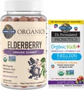 Livets have Organics Elderberry Gummies til voksne & Børn - Immunsupport & Dr. Formulerede Probiotika Organiske Kids + Plus C-vitamin & D - Berry Cherry