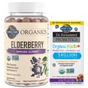 Livets have Organics Elderberry Gummies til voksne & Børn - Immunsupport & Dr. Formulerede Probiotika Organiske Kids + Plus C-vitamin & D - Berry Cherry