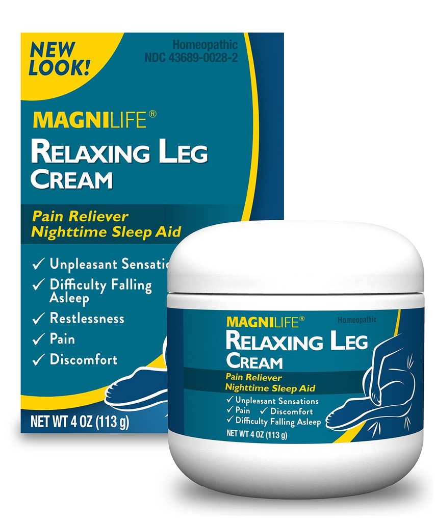 MagniLife Relaxing Leg Cream, Restless Legs, Deep Penetration Emne for Smerte, Naturlig Soothe Cramping, Diskomfort, og kaster med Lavender og Magnesium - 4oz