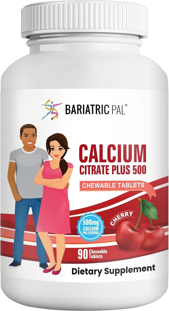 BariatricPal Calcium Citrate 500 mg tyggetabletter - Kirsebær (30- dages forsyning)