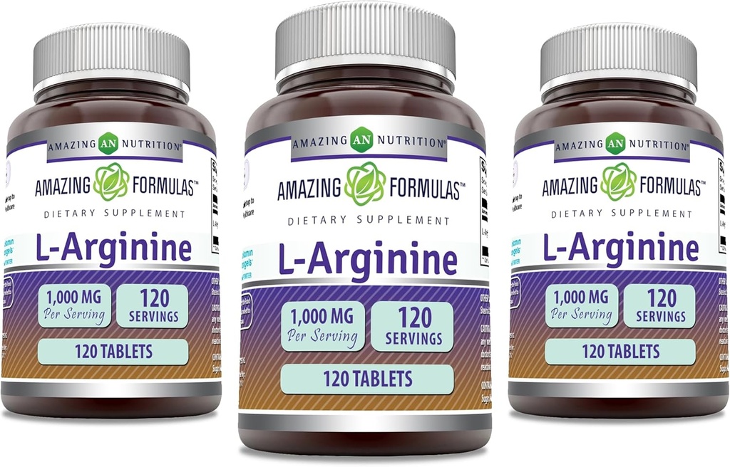 Amazing Formulas L- arginin Supplement Note 124; 1000 Mg Per Serving Note 124; Tablets Note 124; Amino Acid Supplement for kvinder & mænd