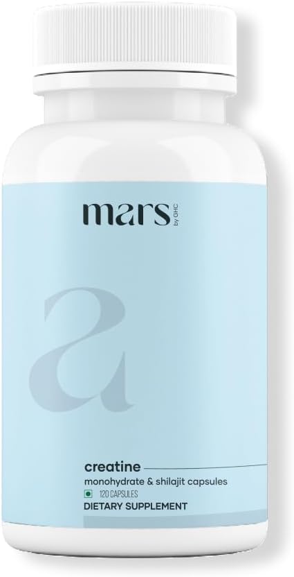 mars by GHC Micronized Creatine Monohydrate Caps with Shilajit & Ashwagandha (120N) | Overall Well-Being - Pack of 1