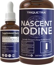 Nascent Jod Supplement 400 Serveringer, glasflaske, Vegan, 1800 mcg - 600 mcg per drop - Ren, klar farve - Understøtter Thyroid sundhed, energi, Immunitet & Metabolisme (2 oz.)