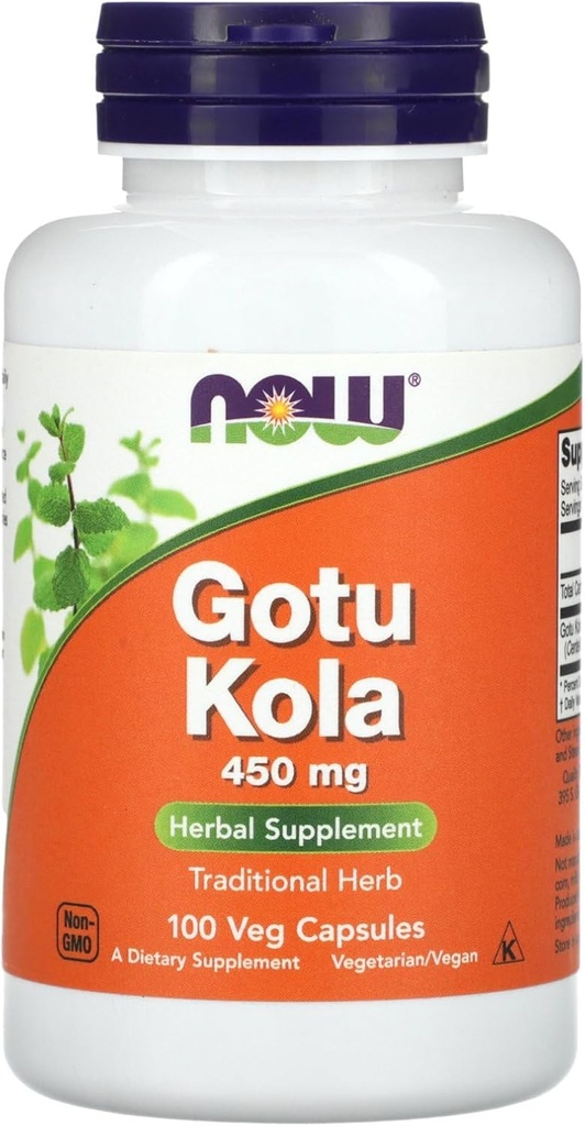 NOW Foods Gotu Kola, 450 mg, 100 Veg Capsules