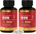 2 Pack Iron Supplement - Meget Absorberbare Iron Bisglycinate kapsler til voksne, 120- Day Supply, Vegan, Non- GMO, Gluten- Free, Understøtter Energi & Samlet velvære