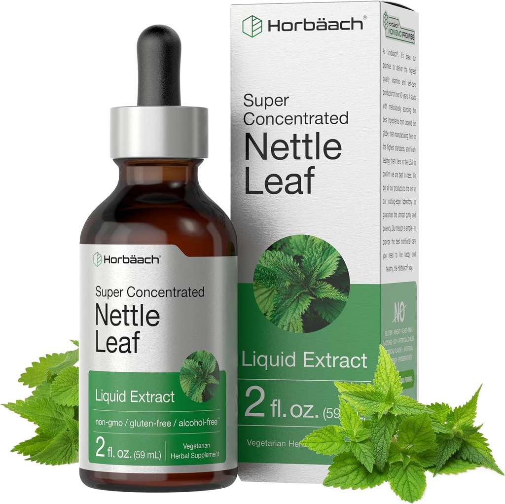 Horbäach Nettle Leaf Extract Drops Mea124; 2 fl oz Measure124; Alkohol Free Measure124; Vegetarisk Væske Supplement Measure124; Non- GMO, Gluten Free Tincture