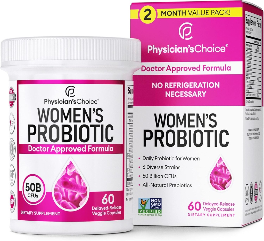 yhn Women 's Probiotic 50 milliarder CFU kapsler, probiotisk supplement til kvinder med 50 milliarder CFU' er Plus klinisk Proven Ingredienser, 60 Ct.