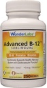 Wonder Laboratories Sublingual Vitamin B12 (1000 mcg), B6 (5mg), Folinsyre (400 mcg) & Biotin (25mcg) - Formuleret med Methylcobalamin Vitamin B- 12 (250 tabletter)