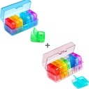 Zoksi Weekly Pill Organizer 2 gange om dagen, Rainbow 7 dag Am Pm Pill Box, Daily Am Pm Pill Organizer 7 dag, Bærbar Vitamin Pill Case, Weekly Pill Box for Fish Oils, Vitamin, Supplement (2 Pack)