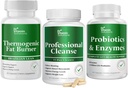 DR VITAMIN SOLUTIONER Termogene Fat Burner & Professional Detox Cleanse Bundle - 15 dages rengøring for vægttab, Gut Sundhed, og Bloating Relief - 240 Caps