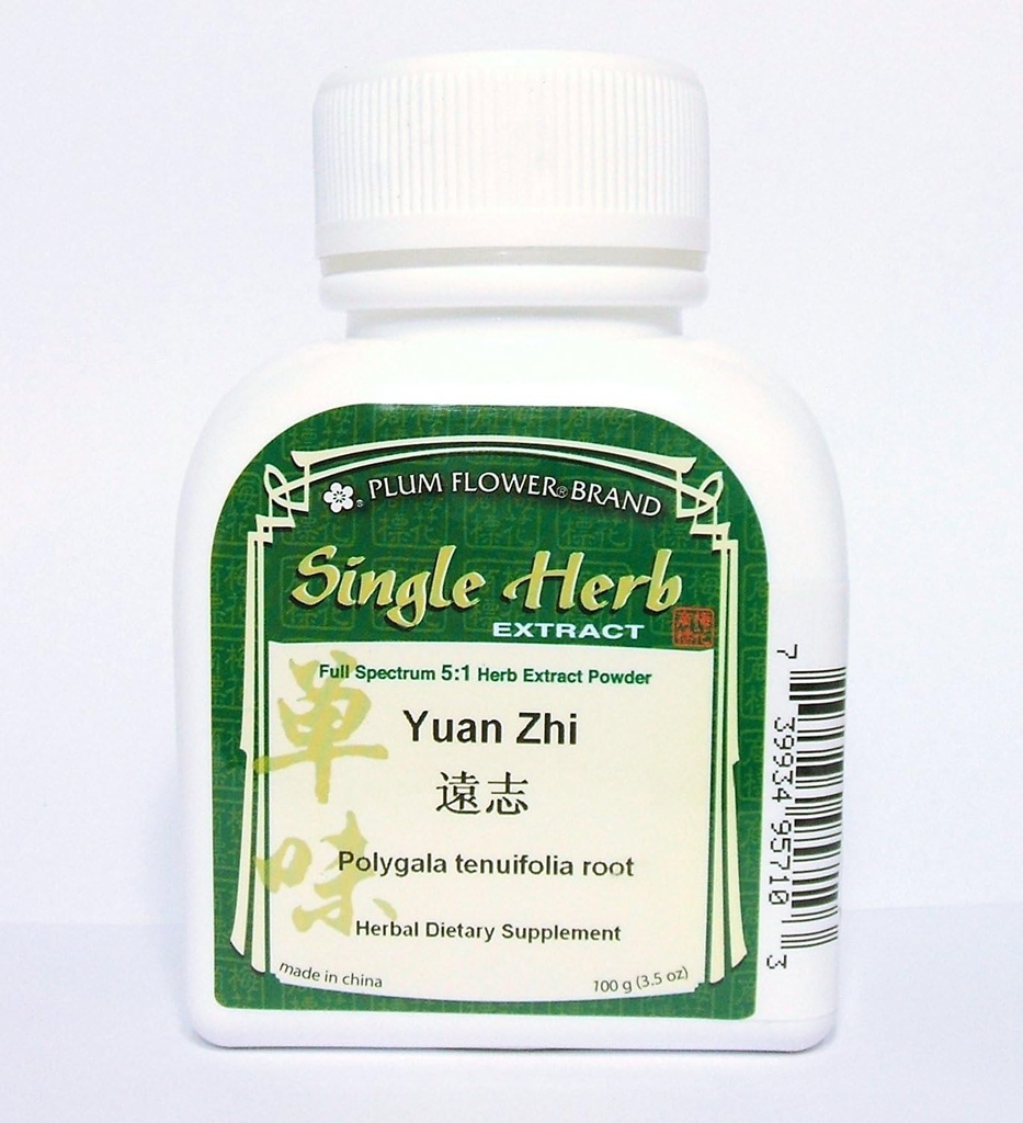 Kinesisk Senegal Root, Herb Extract Powder / Yuan Zhi / Polygala Teneifolia, 100g eller 3.5oz af Plum Flower