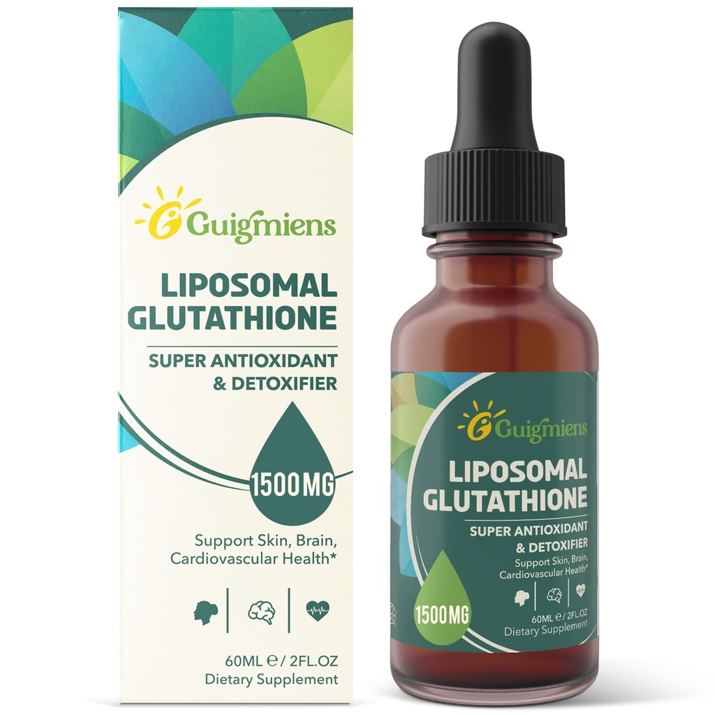 Liposomal Glutathion 1500 MG, Superior Absorption, Liquid Glutathion Supplement, Kraftfuld Antioxidant, Lever Detox, Immunenhancer, Soy- Free, Non- GMO, Vegan & Gluten Free, 2.02 fl.oz