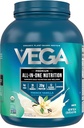 Vega Organic All- in- One Vegan Protein Powder French Vanilla (43 Servering) Superfood Ingredienser, Vitaminer for Immunitet Support, Keto Friendly, Pea Protein for Women & Men, 3.10lbs (Pack of 6)