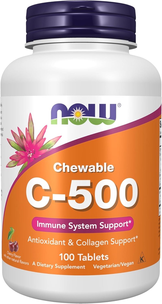 Now Supplements, Vitamin C-500, Antioxidant Protection *, Cherry Flavor, 100 Chewable Lozenges