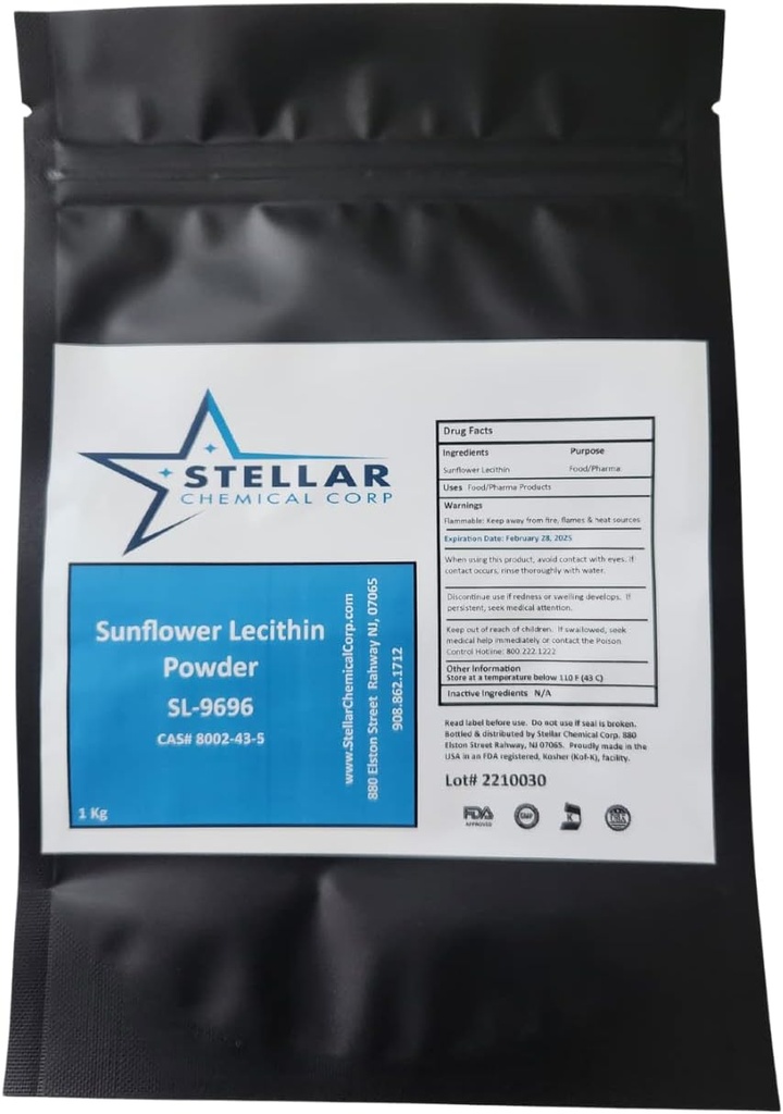 Solsikke Lecithin Pulver ~ 1 kg Emulgator, koldpresset, Making Liposomal C-vitamin, non-GMO