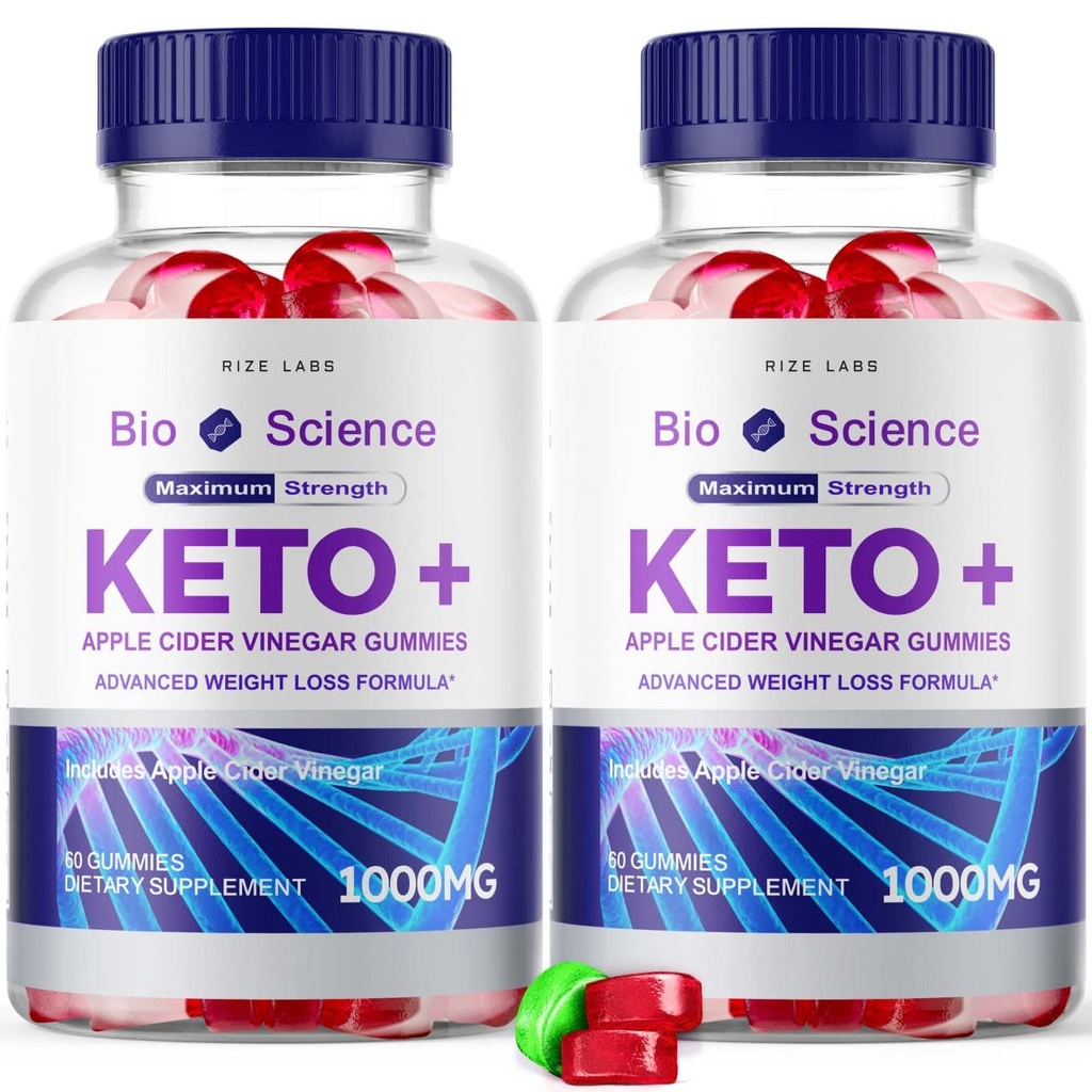 rize labs - Bio Science Keto Plus Gummies for Weight Loss, Extra Strength, Advanced Formel indeholder Apple Cider Vincipes Gummies (120 Gummies) (pakke af 2)