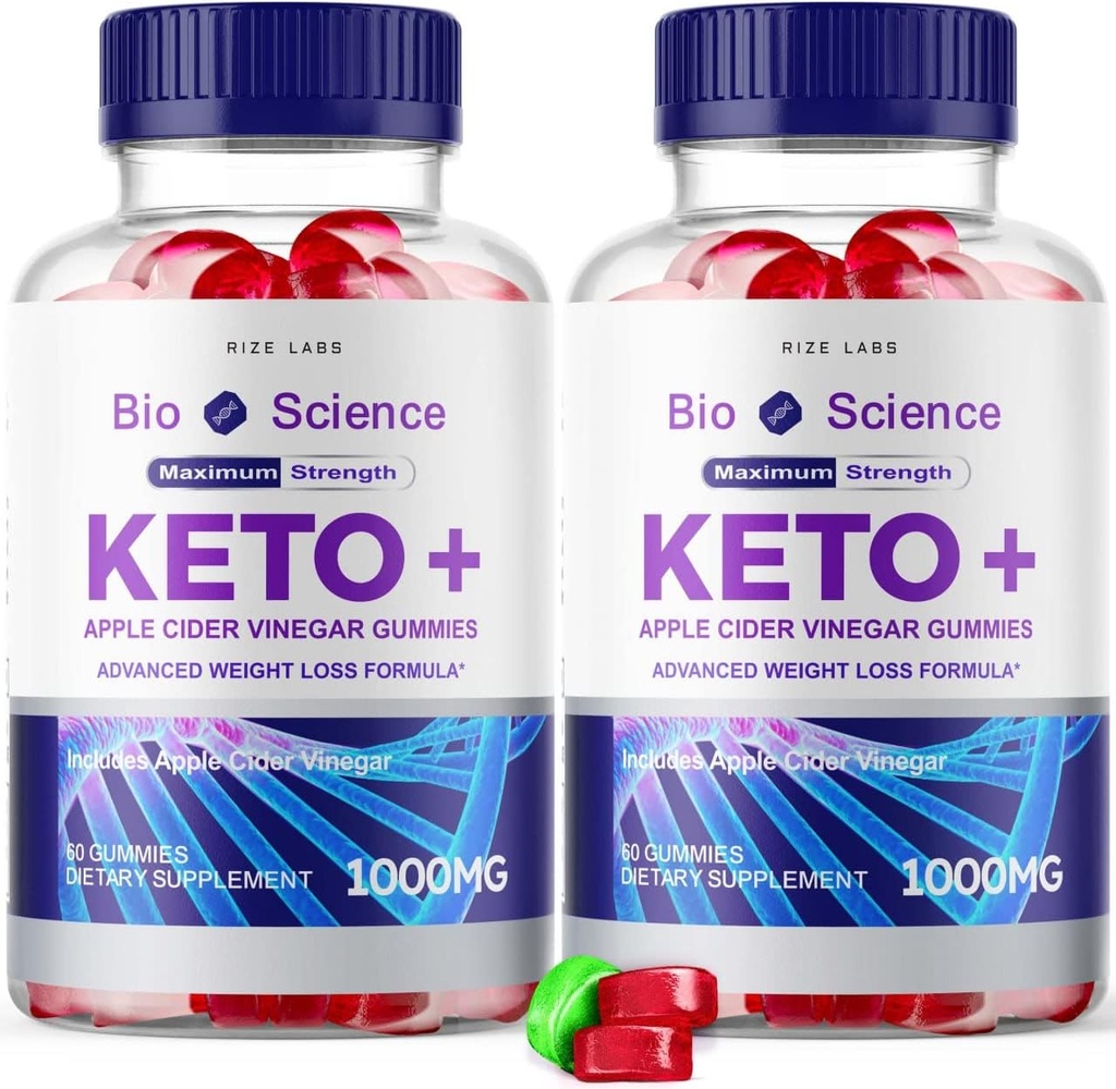 rize labs - Bio Science Keto Plus Gummies for Weight Loss, Extra Strength, Advanced Formel indeholder Apple Cider Vincipes Gummies (120 Gummies) (pakke af 2)