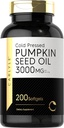Carlyle Pumpkin Seed Oil Capsules Measures 124; 3000mg Measures 124; 200 Softgel Measures 124; Essential Fedtsyre Measures 124; Cold Pressed Dietary Supplement Measures 124; Non-GMO og Gluten Free Formel