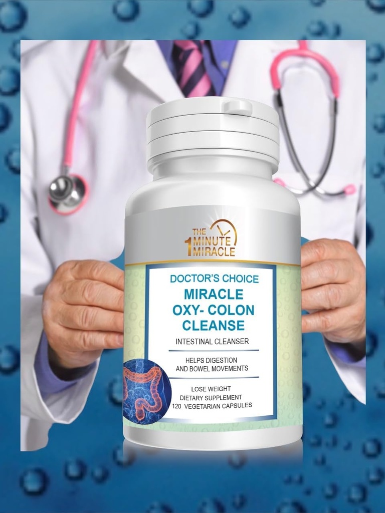 Miracle Oxy- Colon Intestinal Cleaner & Total Body Detox - Forstoppelse Relief for kvinder & mænd, Magnesium Oxide. Lindrer lejlighedsvis obstipation og bloating. 120 Kapsler