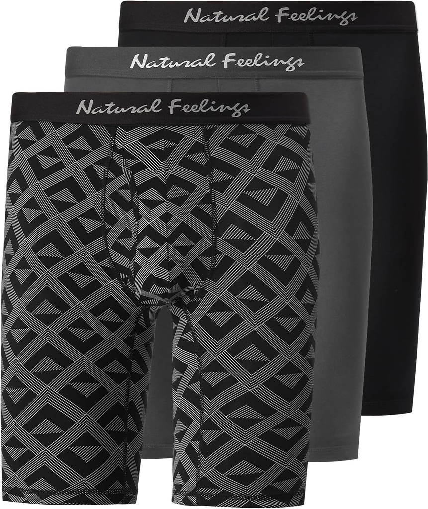 Natural Feelings Herre Undertøj Modal Boxer Broer 9 Tommer lange ben Boxer Broer til mænd Pack