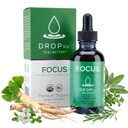 DropRx Focus af Dr. Nicole Saphier - Ginkgo Biloba & Ginseng, Bacopa, Rosemary & Sage for Memory Improvement and Brain Focus - Organic, Non- GMO, Vegan, Gluten- Free, Kosher, Made in USA (2 Fl Oz)